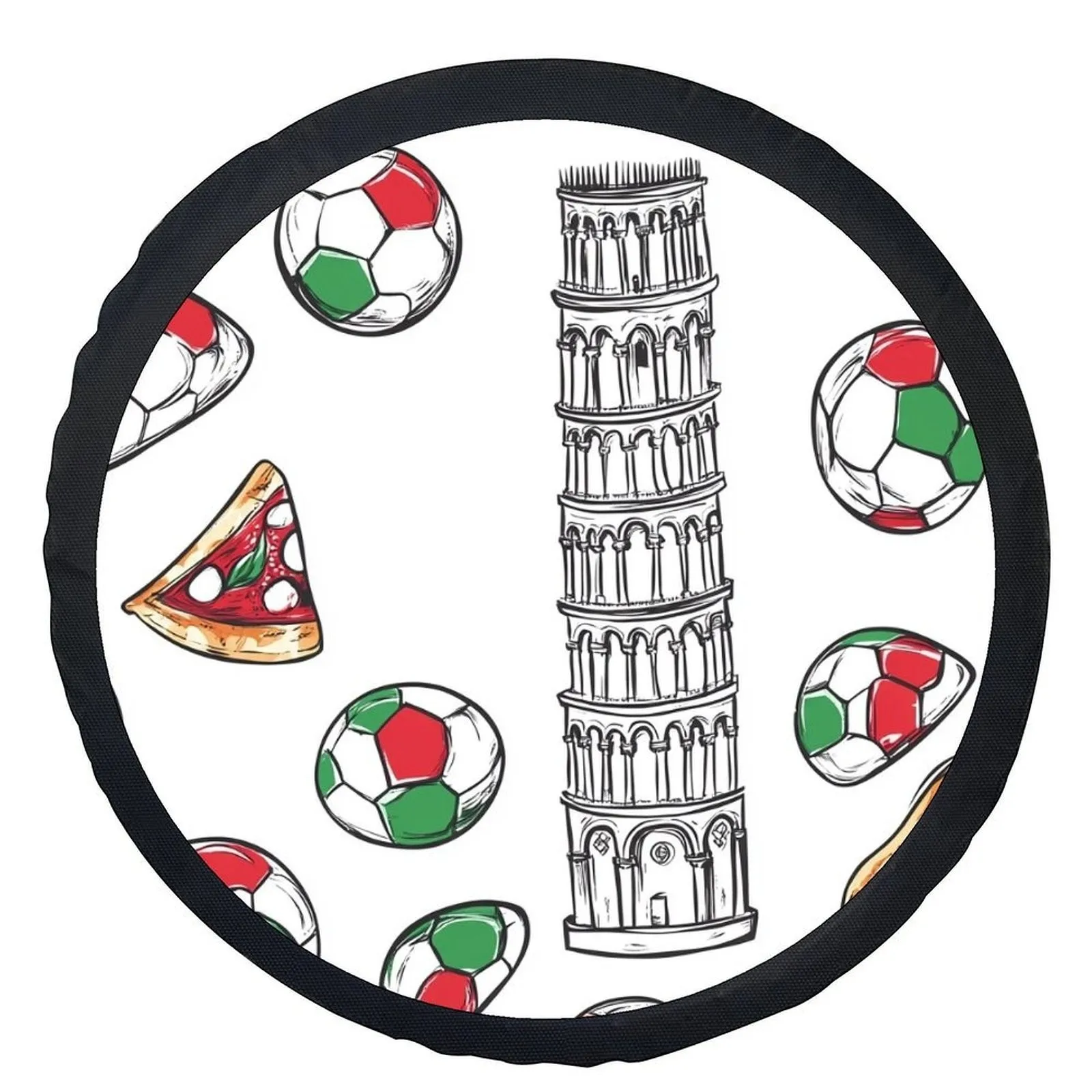 Italian Flag Pizza Soccer Leaning Tower Spare Tire Cover Universal Fit Waterproof Wheel Protector
Italian Flag Pizza Soccer Leaning Tower Spare Tire Cover Universal Fit Waterproof Wheel Protector
