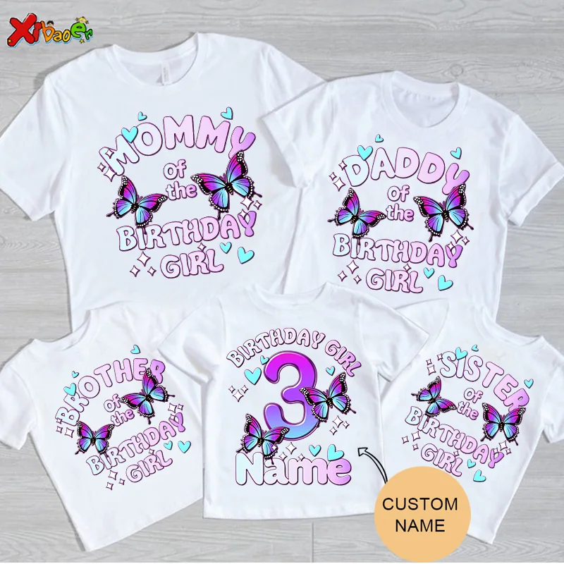 Butterfly Birthday T Shirt for Girls kids Personalized Name Princess Family Matching Outfit Toddler T-shirt Family Look 6 Years
Butterfly Birthday T Shirt for Girls kids Personalized Name Princess Family Matching Outfit Toddler T-shirt Family Look 6 Years