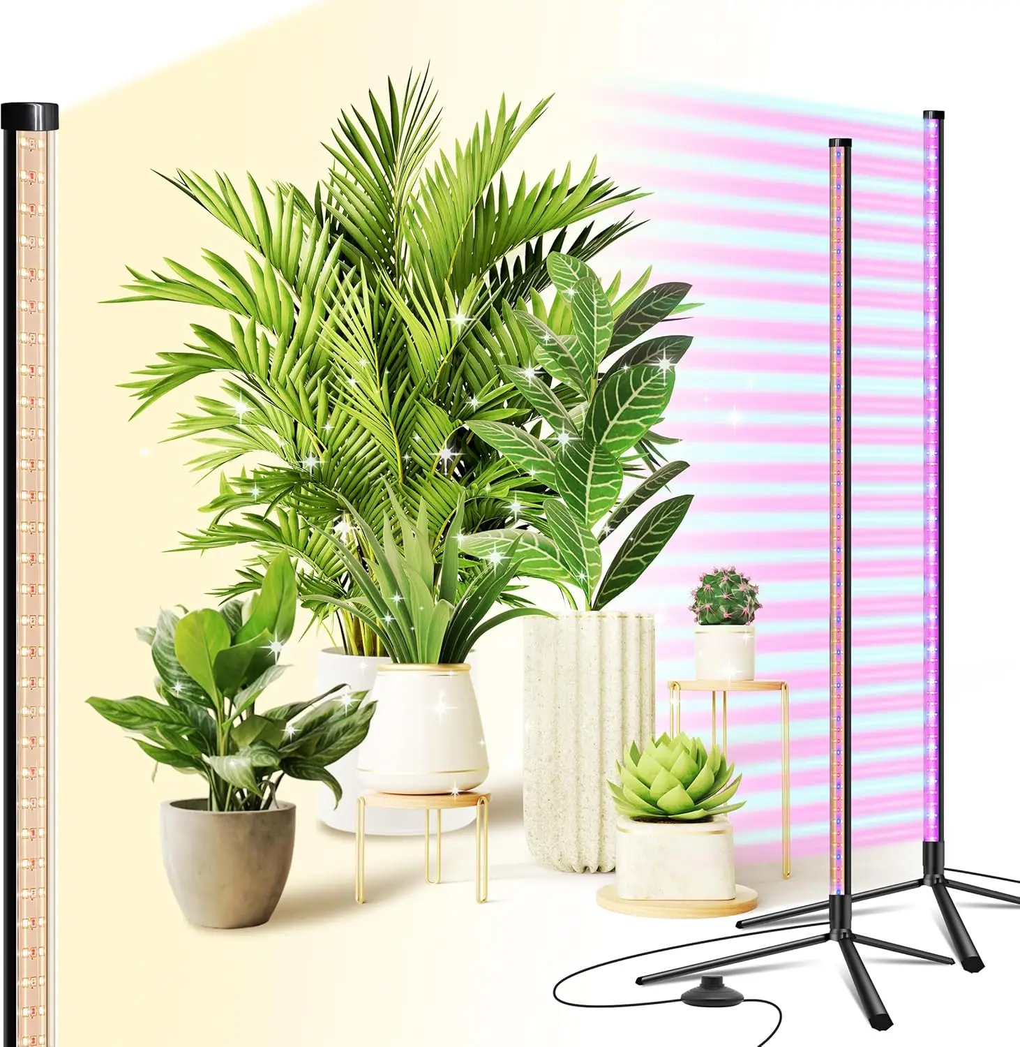 2-Pack 42W Full Spectrum Floor Grow Light for Indoor Plants, 4FT Tall, 3 Modes, Wide Coverage
2-Pack 42W Full Spectrum Floor Grow Light for Indoor Plants, 4FT Tall, 3 Modes, Wide Coverage