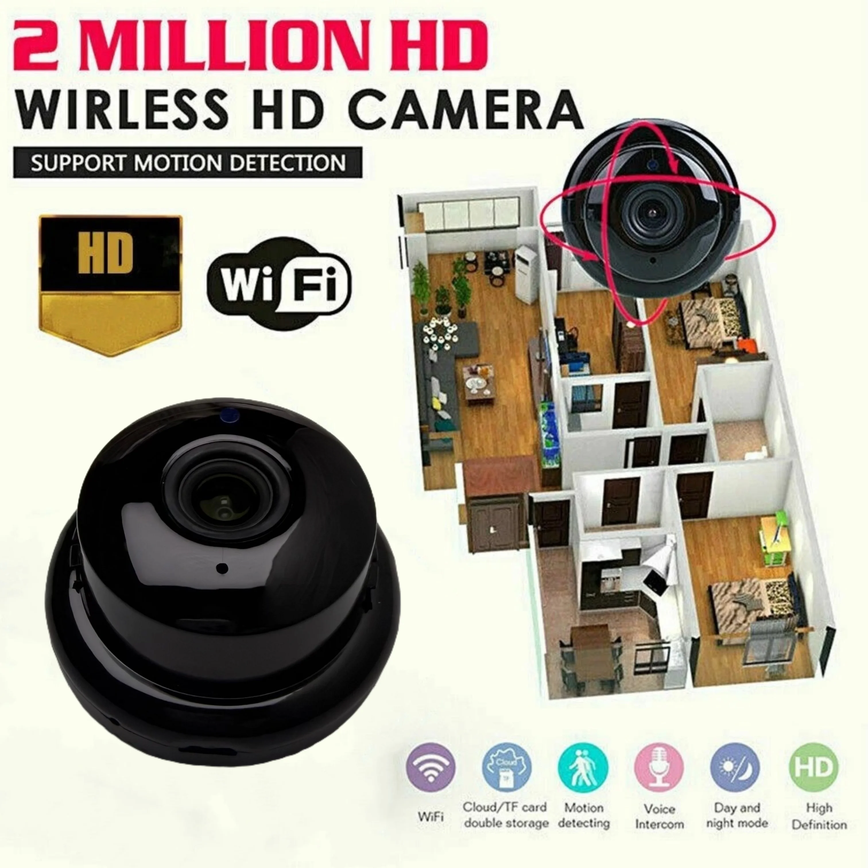 V380 Беспроводная Wi-Fi Мини-камера безопасности HD Ночное видение DVR Домашний магазин ИК-камера
V380 Беспроводная Wi-Fi Мини-камера безопасности HD Ночное видение DVR Домашний магазин ИК-камера