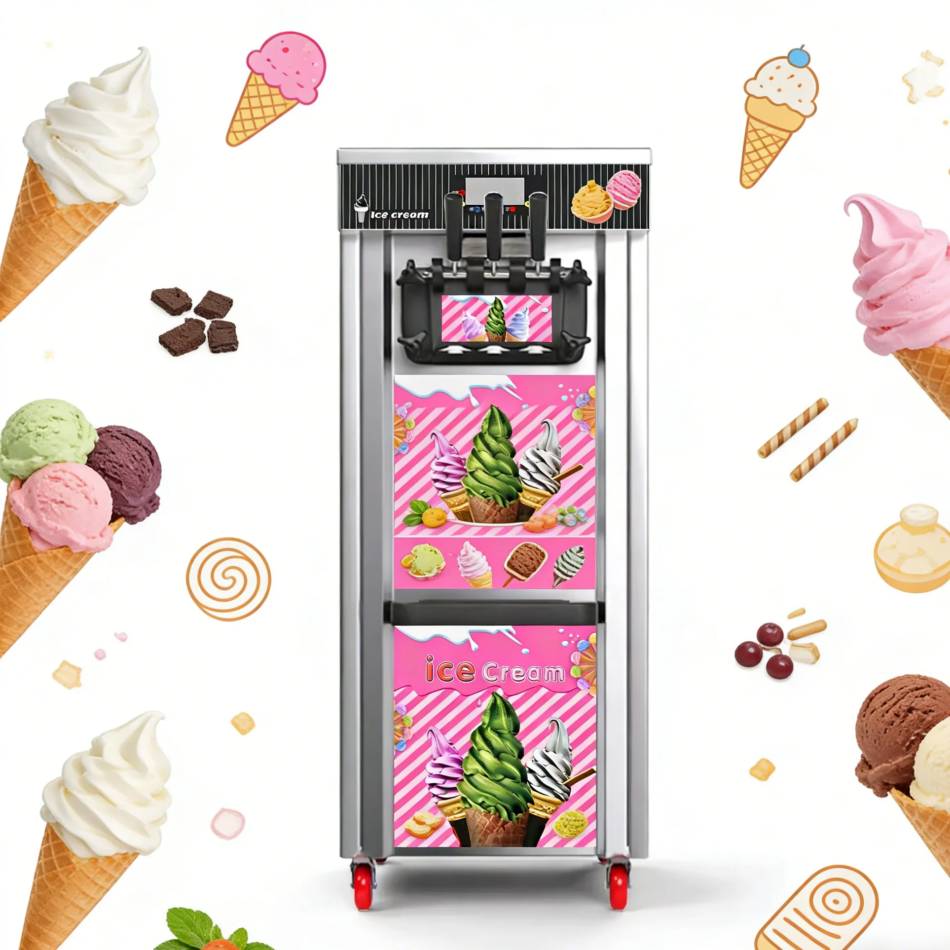 Commercial Professional Automatic Soft Serve Ice Cream Machine Huanor Bql-268 Floor Standing New Condition Hot Sale
Commercial Professional Automatic Soft Serve Ice Cream Machine Huanor Bql-268 Floor Standing New Condition Hot Sale