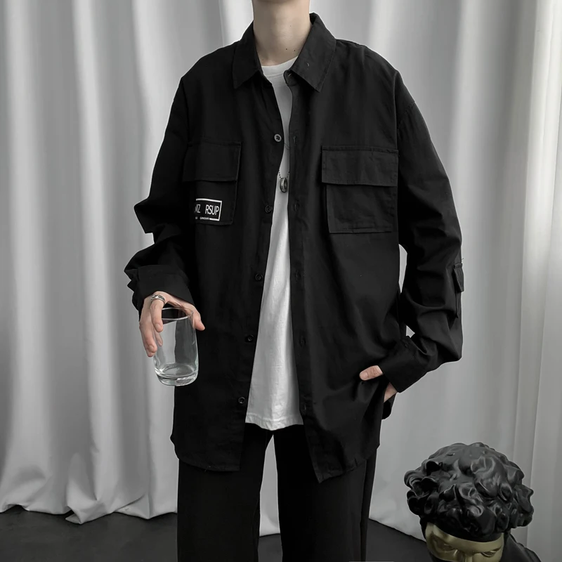 Autumn Men's Long Sleeve Workwear Shirt Casual Loose Fit Hong Kong Style Pocket Design Classic Casual Outerwear
Autumn Men's Long Sleeve Workwear Shirt Casual Loose Fit Hong Kong Style Pocket Design Classic Casual Outerwear