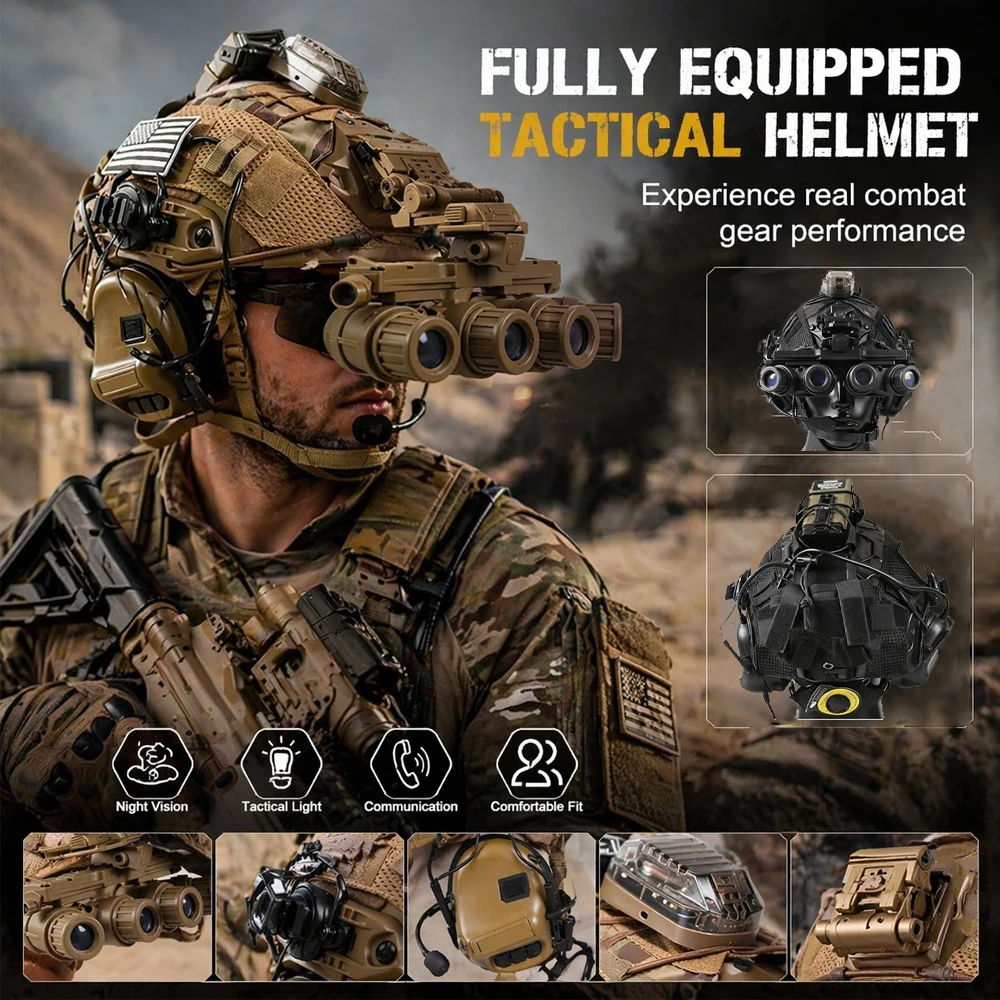 4-in-1 Tactical Fast Helmet Set with Headset & Cover, Upgraded Adjustable Military Gear for Airsoft Paintball and Cosplay
4-in-1 Tactical Fast Helmet Set with Headset & Cover, Upgraded Adjustable Military Gear for Airsoft Paintball and Cosplay