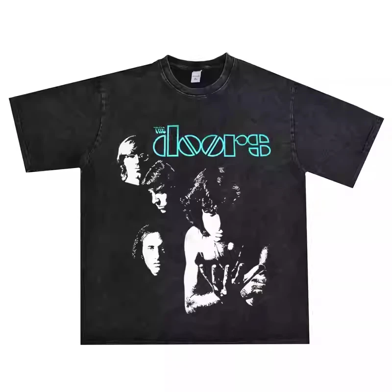 Потертые футболки с принтом The Doors Rock Band 2025 года, короткими рукавами и шеей, для мужчин и женщин из чистого хлопка
Потертые футболки с принтом The Doors Rock Band 2025 года, короткими рукавами и шеей, для мужчин и женщин из чистого хлопка