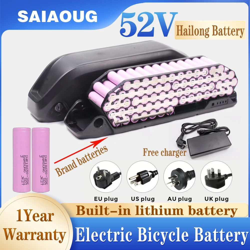 Original 52V Battery 52V 50AH 48V ebike Battery 36V Hailong Max 40A BMS 350W 500W 750W 1000W 1500W 18650 Cell BBS02 BBS03 BBSHD
Original 52V Battery 52V 50AH 48V ebike Battery 36V Hailong Max 40A BMS 350W 500W 750W 1000W 1500W 18650 Cell BBS02 BBS03 BBSHD