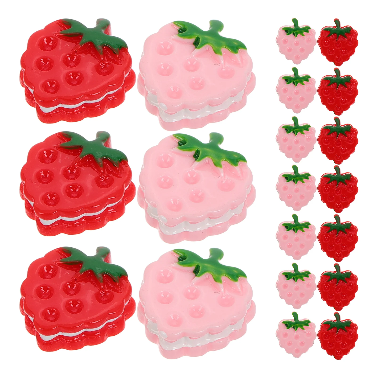 20pcs Simulated Strawberry Cookies Resin DIY Embellishments Flat Back Charms Cute Miniature Crafts Pretend Play Accessories
20pcs Simulated Strawberry Cookies Resin DIY Embellishments Flat Back Charms Cute Miniature Crafts Pretend Play Accessories