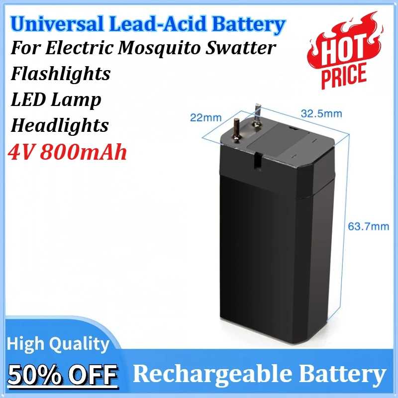 4V 800mAh Storage Battery Rechargeable Lead Batteries for Flashlights LED Lamp Headlights Electric Mosquito Swatter Headlamp
4V 800mAh Storage Battery Rechargeable Lead Batteries for Flashlights LED Lamp Headlights Electric Mosquito Swatter Headlamp