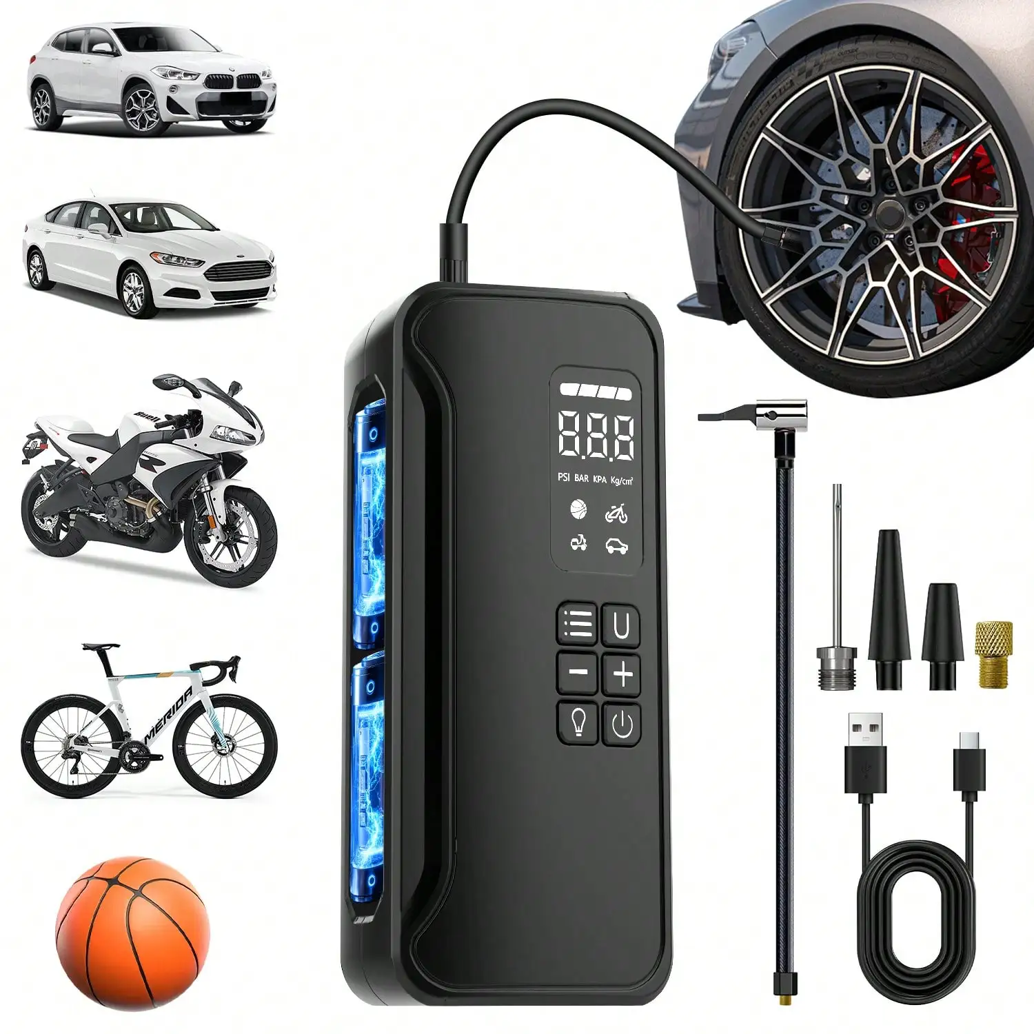 Rechargeable Tire Inflator, 20000mAh Battery Powered, Car Acessesories For Cars, Motorcycles, Bikes, Car Acessesories Women Love The Option, Herramientas De Trabajo For Home Garage Use
Rechargeable Tire Inflator, 20000mAh Battery Powered, Car Acessesories For Cars, Motorcycles, Bikes, Car Acessesories Women Love The Option, Herramientas De Trabajo For Home Garage Use