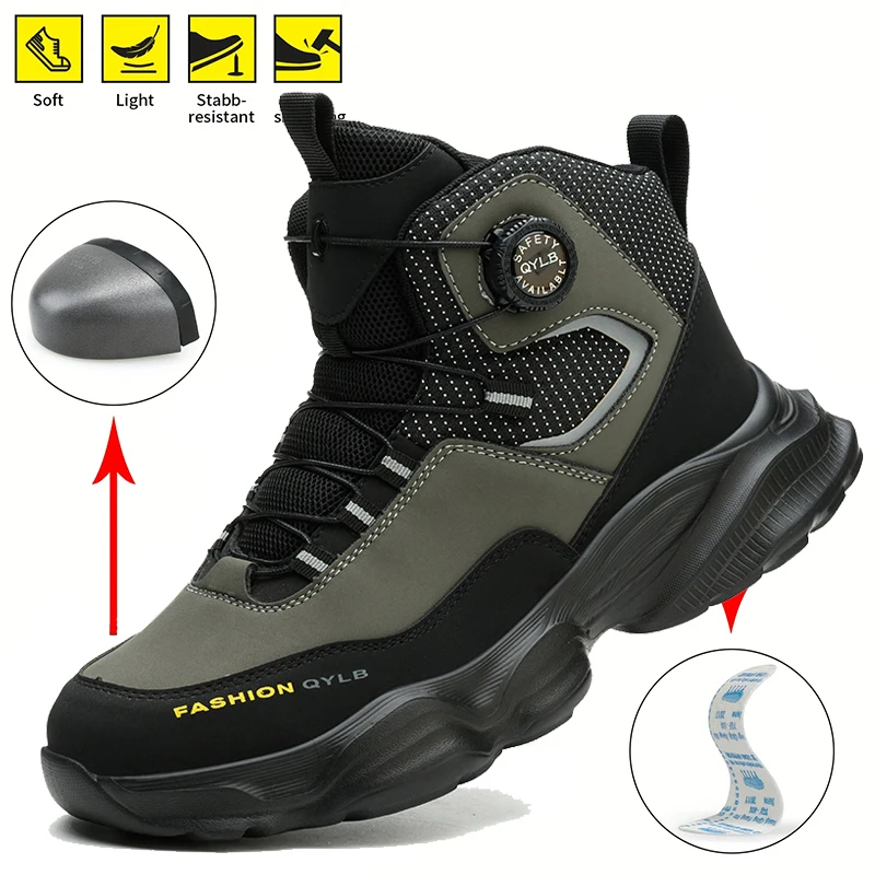Men's Safety Shoes Comfortable and Breathable Construction Work Shoes Steel Toe Anti-smash Anti-Punctur Work Trainer Men Boots
Men's Safety Shoes Comfortable and Breathable Construction Work Shoes Steel Toe Anti-smash Anti-Punctur Work Trainer Men Boots