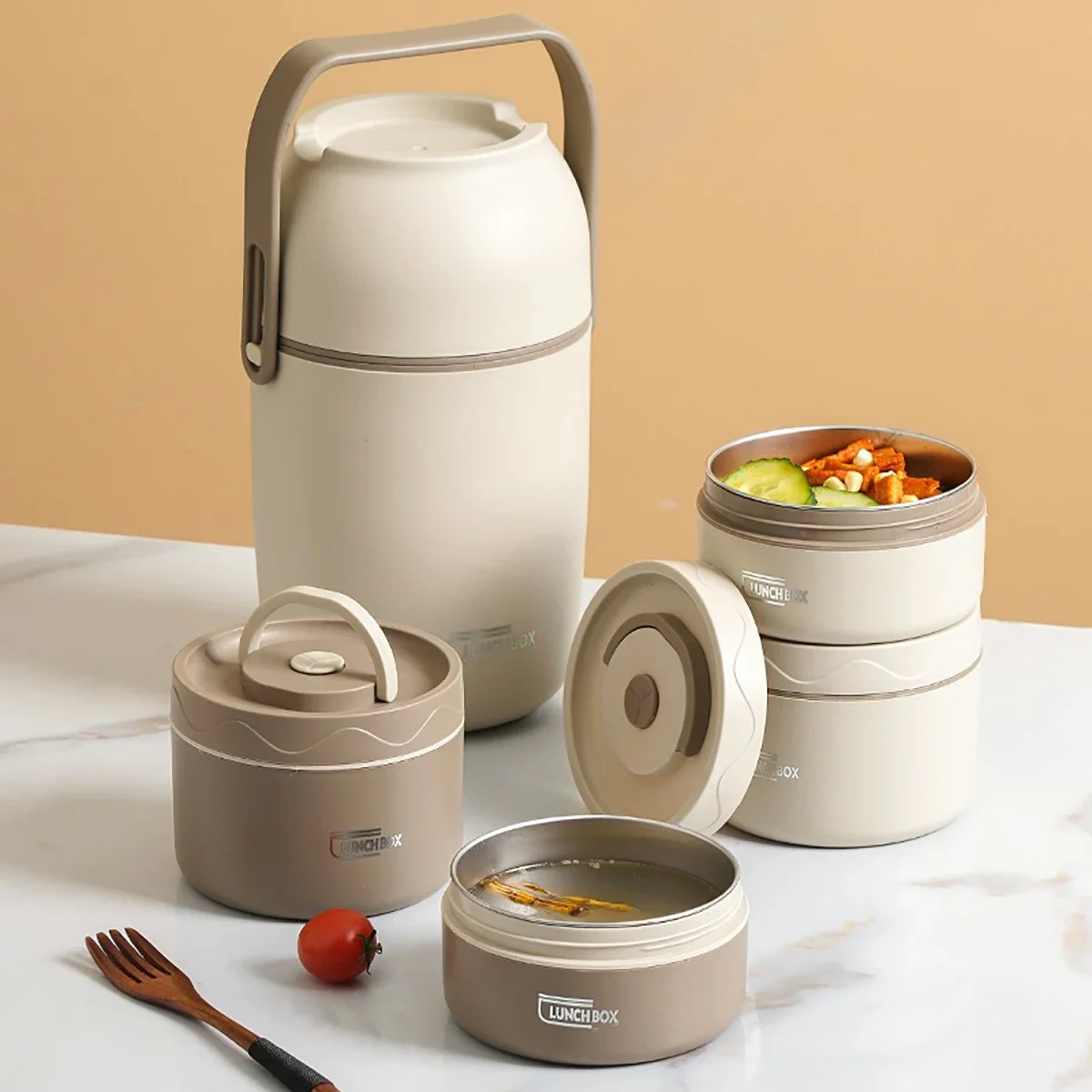 Office Student Sealed Insulated Lunch Box 304 Stainless Steel Lunch Box with Storage Bag Portable Double-layer Covered Lunch Box 
Office Student Sealed Insulated Lunch Box 304 Stainless Steel Lunch Box with Storage Bag Portable Double-layer Covered Lunch Box