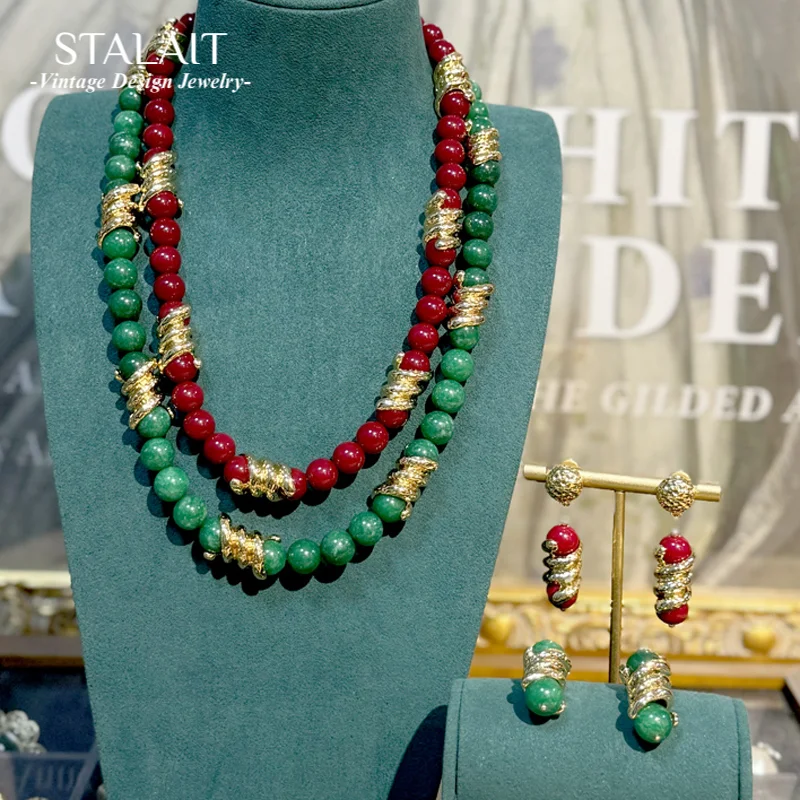 Luxury African Jewelry Set Wedding Green Long Beaded Necklace Drop Earrings For Woman Emerald Glass Handmade Red Collar Italian
Luxury African Jewelry Set Wedding Green Long Beaded Necklace Drop Earrings For Woman Emerald Glass Handmade Red Collar Italian