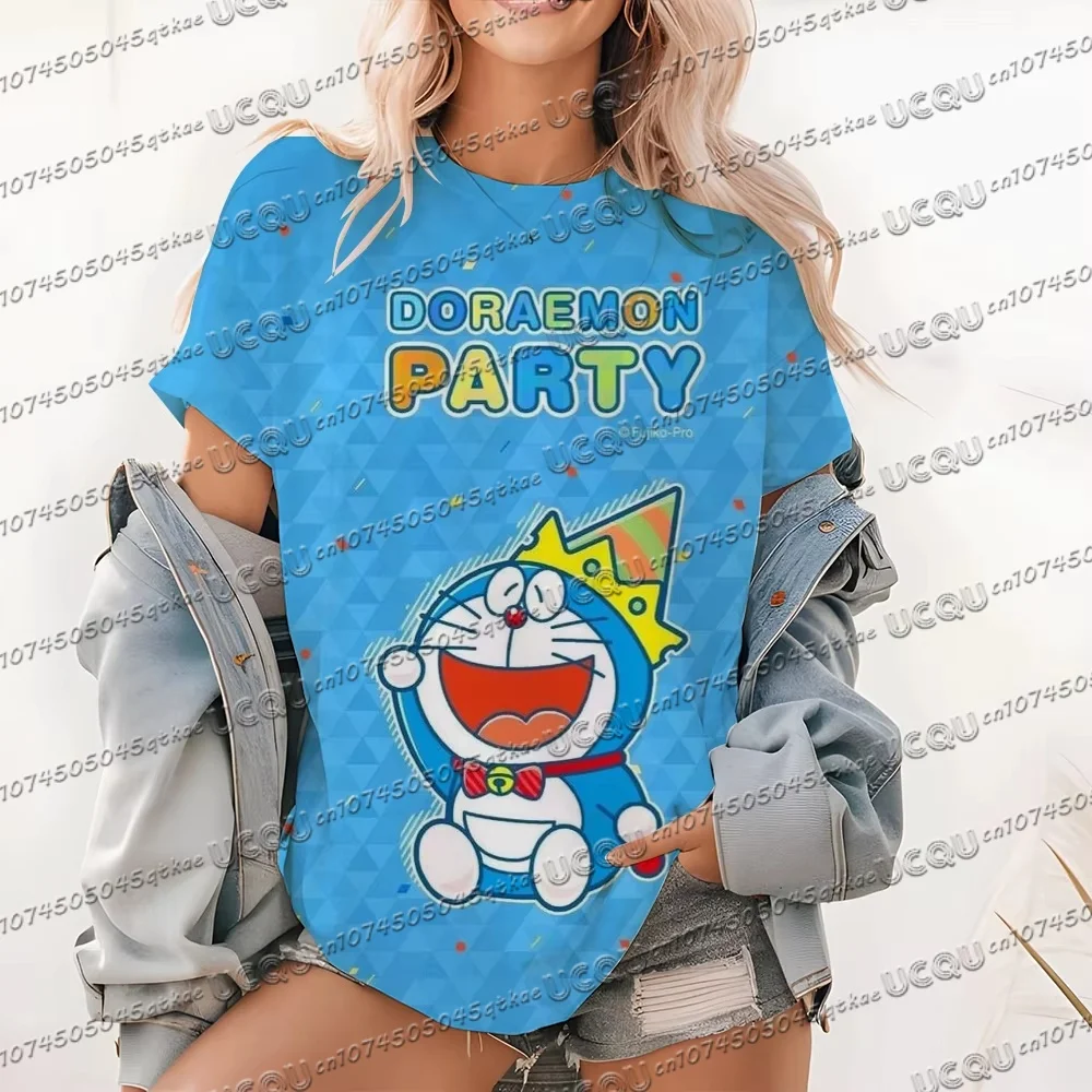 2025 Summer New Retro Women's T-shirt Doraemon print Short-sleeved Casual Street Sports Doraemon Round Neck T-shirt Tops
2025 Summer New Retro Women's T-shirt Doraemon print Short-sleeved Casual Street Sports Doraemon Round Neck T-shirt Tops 