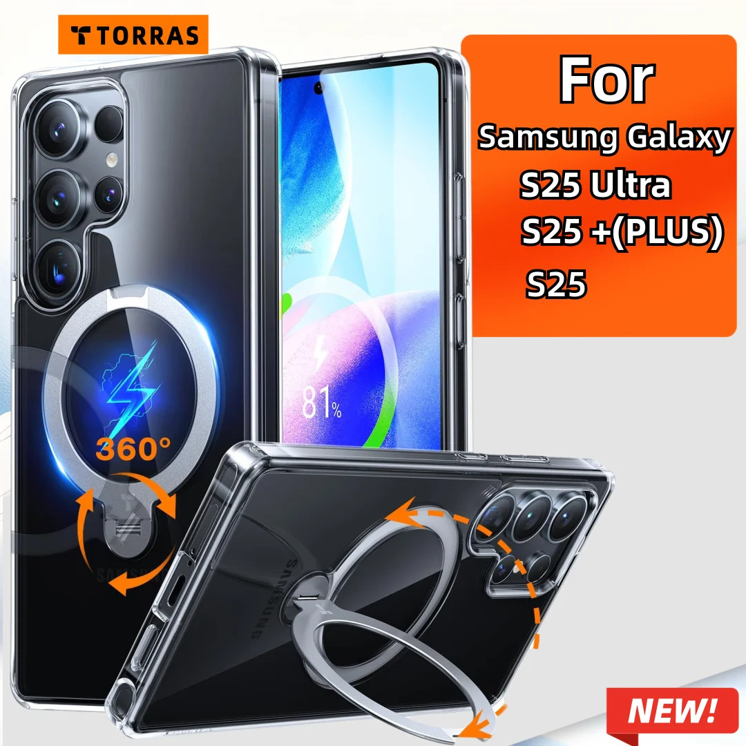 TORRAS Ostand Rotating 360° Rotating Magnetic Stand for Samsung Galaxy S25 Ultra Case S25 for Magsafe, Ultra Slim S25 Plus Case
TORRAS Ostand Rotating 360° Rotating Magnetic Stand for Samsung Galaxy S25 Ultra Case S25 for Magsafe, Ultra Slim S25 Plus Case