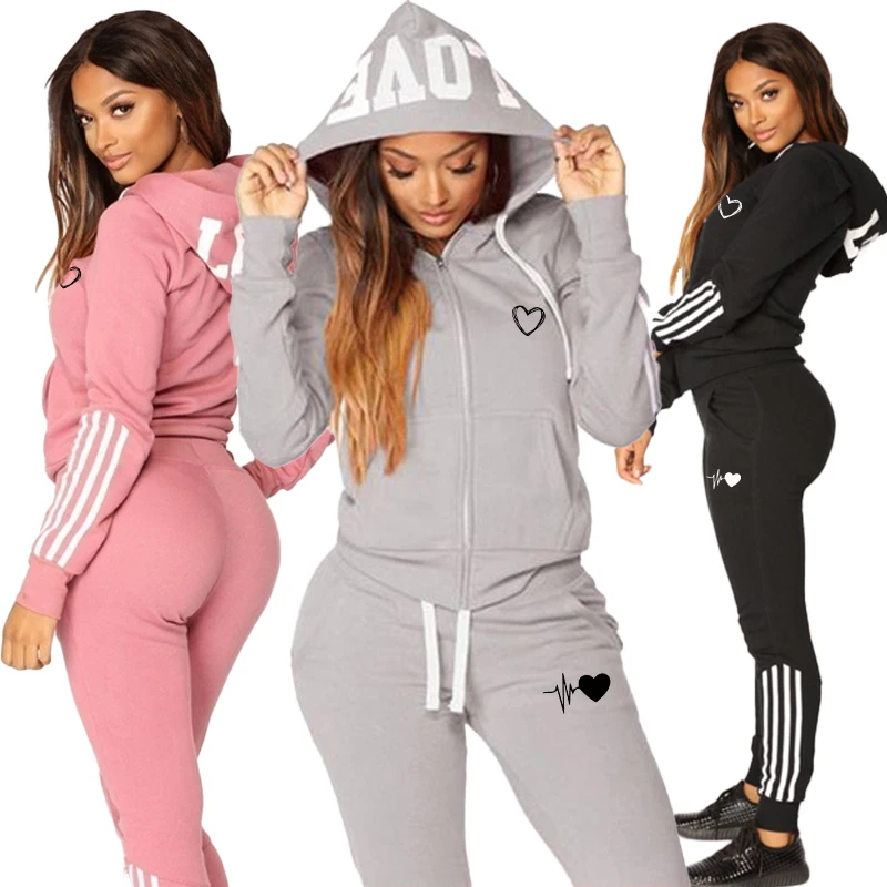 New Women's Sports Set Three Stripe Printed Long Sleeve Zipper Sweater and Sports Pants Women's Sexy Slim Fit Sports Jogging Set
New Women's Sports Set Three Stripe Printed Long Sleeve Zipper Sweater and Sports Pants Women's Sexy Slim Fit Sports Jogging Set