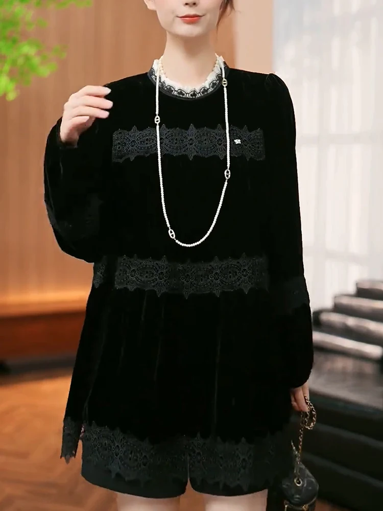 Модный вельветовый кружевной топ с длинными рукавами и цветовыми блоками, весна 2025, в стиле ретро, женская вязаная шерстяная кофта средней длины с круглым вырезом
Модный вельветовый кружевной топ с длинными рукавами и цветовыми блоками, весна 2025, в стиле ретро, женская вязаная шерстяная кофта средней длины с круглым вырезом