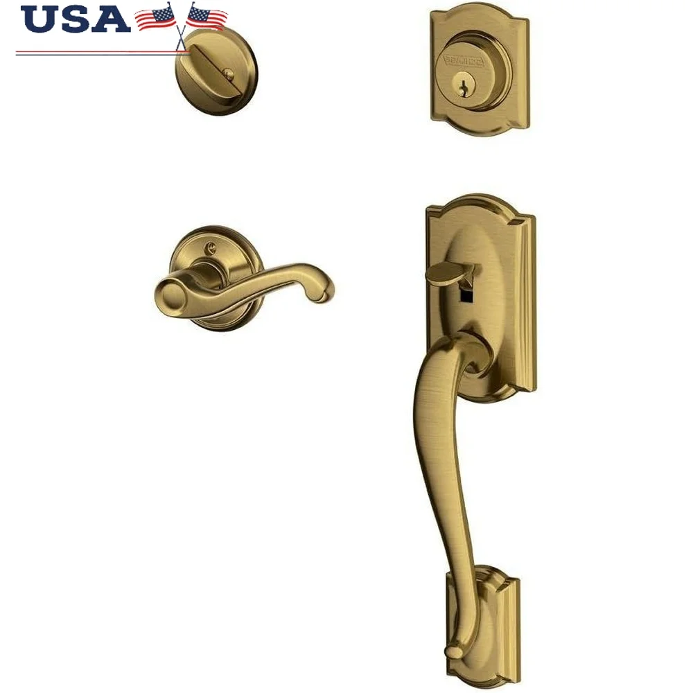 Lock Company Camelot, одноцилиндровый комплект ручек, правый рычаг, античная латунная дверная фурнитура, простая установка
Lock Company Camelot, одноцилиндровый комплект ручек, правый рычаг, античная латунная дверная фурнитура, простая установка