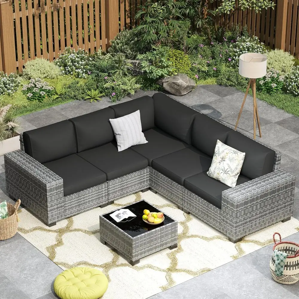8'' Wide Armrest Sectional Rattan Sofa Set with Coffee Table, Wicker Patio Furniture Set with Thick Cushions and Cover for Porch
8'' Wide Armrest Sectional Rattan Sofa Set with Coffee Table, Wicker Patio Furniture Set with Thick Cushions and Cover for Porch