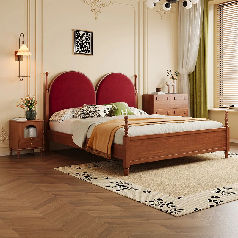 American light luxury solid wood bed French retro soft bag bed medieval furniture 1.8 meters designer double
American light luxury solid wood bed French retro soft bag bed medieval furniture 1.8 meters designer double