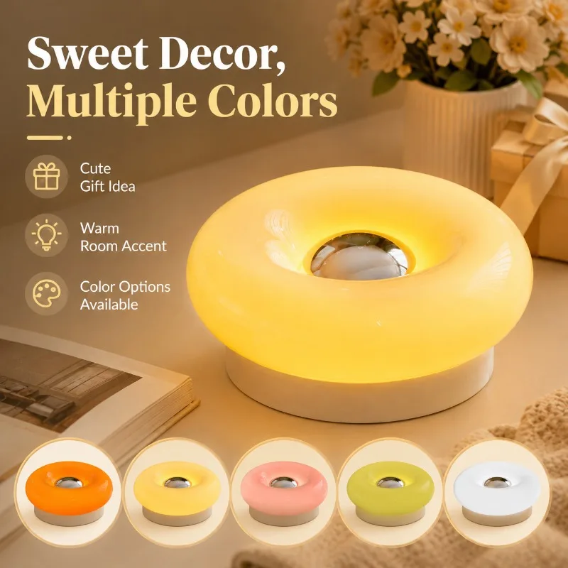 Cream Style Donut Table Lamp for Girls Cozy Instagram Night Light Bedroom Bedside Lamp Atmosphere Decoration Table Lamp
Cream Style Donut Table Lamp for Girls Cozy Instagram Night Light Bedroom Bedside Lamp Atmosphere Decoration Table Lamp