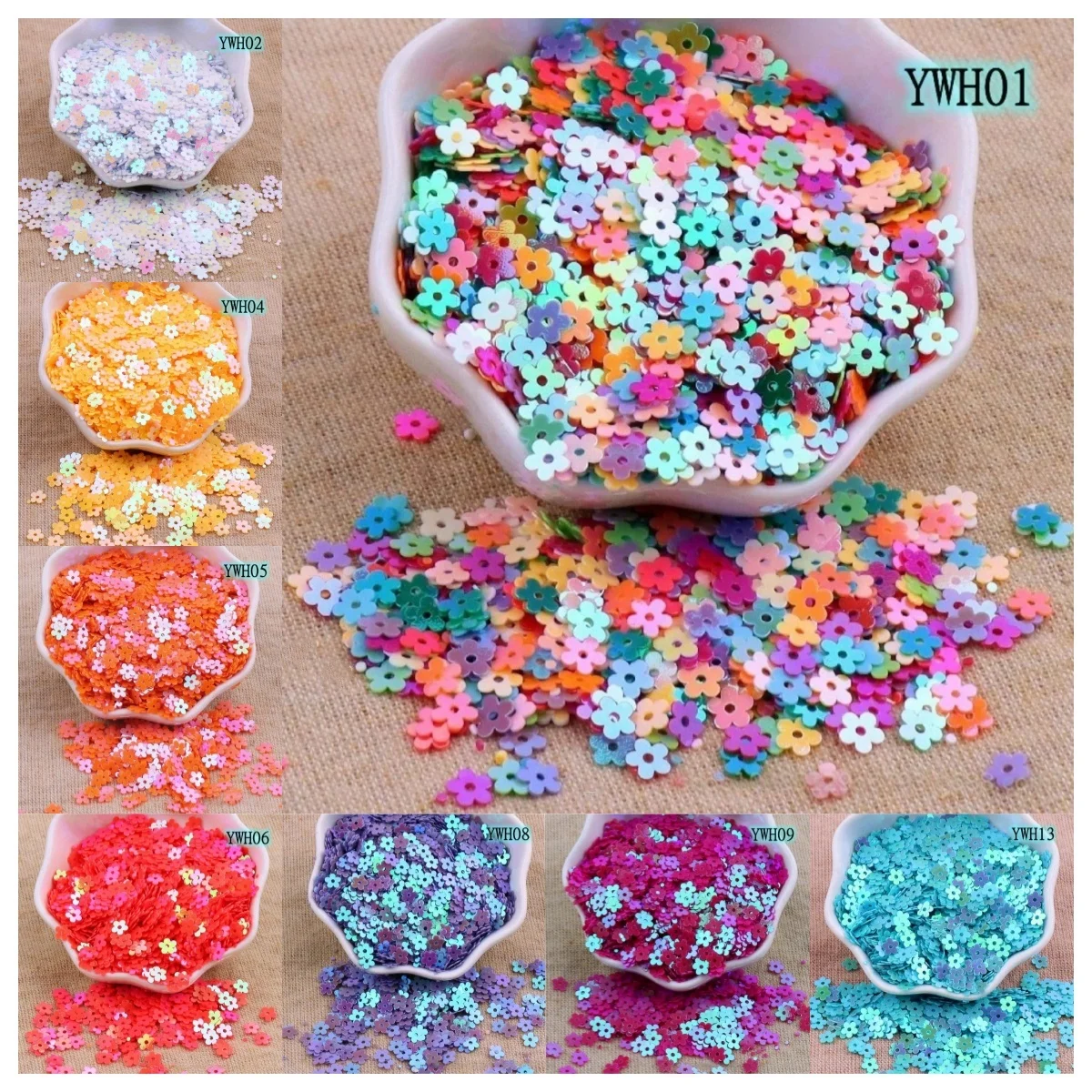5mm Five petal Flower Illusion Colorful sequins Hand sewn DIY Small Flower Beads Clothing Accessories Crystal Clay Decoration
5mm Five petal Flower Illusion Colorful sequins Hand sewn DIY Small Flower Beads Clothing Accessories Crystal Clay Decoration