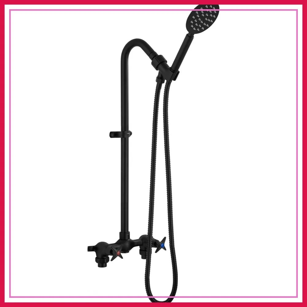 2-Handle Exposed Shower Kit with High-Mounted Handheld and 59" Hose, Brass Mixing Valve, 6-Inch Center, Matte Black
2-Handle Exposed Shower Kit with High-Mounted Handheld and 59" Hose, Brass Mixing Valve, 6-Inch Center, Matte Black