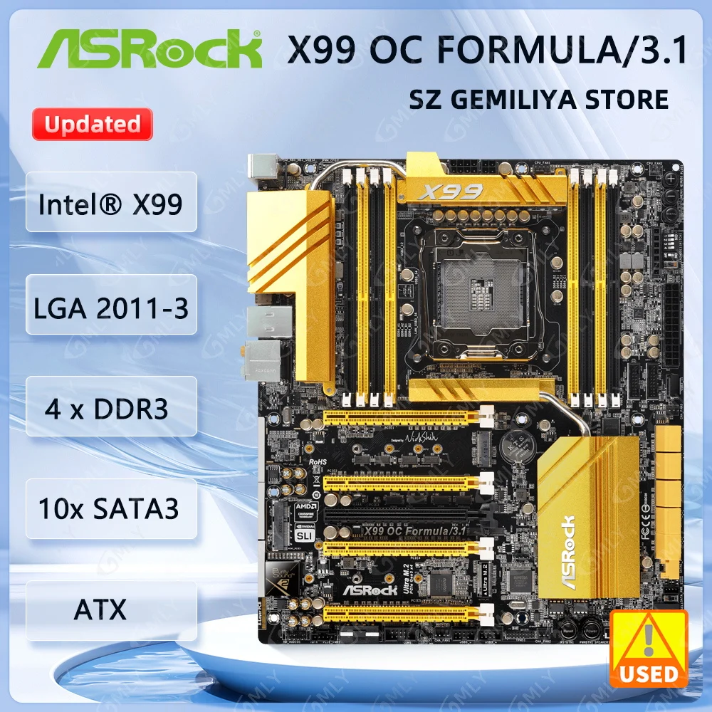 ASROCK X99 OC Formula/3.1 Motherboard Intel X99 LGA 2011-3 DDR4 128GB EATX support Xeon E5-2649 E5-2620 E5-2649 i7-6900 cpu
ASROCK X99 OC Formula/3.1 Motherboard Intel X99 LGA 2011-3 DDR4 128GB EATX support Xeon E5-2649 E5-2620 E5-2649 i7-6900 cpu