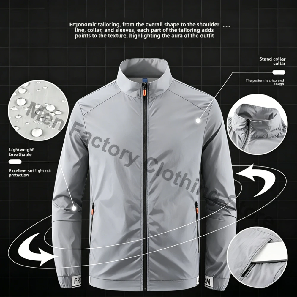 Men Summer Windbreaker Zip Pockets UV Sun Protection Jackets Breathable Ultra-light Working Clothes Outdoor Skin Thin Coats Camp
Men Summer Windbreaker Zip Pockets UV Sun Protection Jackets Breathable Ultra-light Working Clothes Outdoor Skin Thin Coats Camp