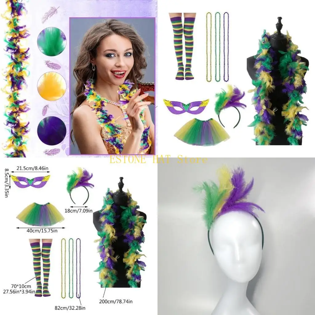 49MF Vintage Mardi Gras Mask&Necklace&Scarf&Leg Warmer Medieval Hairband for Girls 
49MF Vintage Mardi Gras Mask&Necklace&Scarf&Leg Warmer Medieval Hairband for Girls