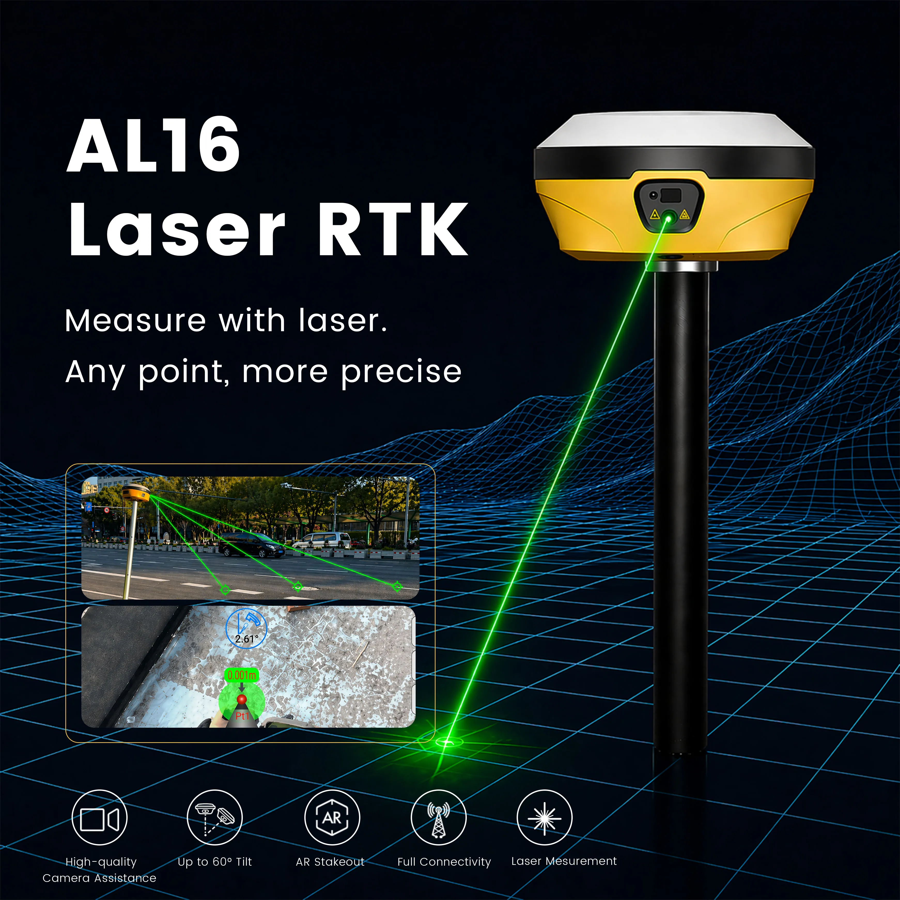 A&I High Precision RTK AL16 Laser GNSS Receiver Cost-effective Land Survey Equipment Base Station Free Software Use For 3 Months
A&I High Precision RTK AL16 Laser GNSS Receiver Cost-effective Land Survey Equipment Base Station Free Software Use For 3 Months