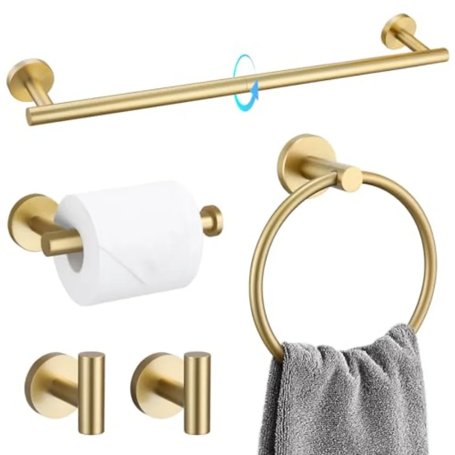 5 Piece Bathroom Accessories Set Brushed Gold Bathroom Hardware Set 23.6 Inch Bath Towel Bar Set SUS304 Stainless Steel Towel R
5 Piece Bathroom Accessories Set Brushed Gold Bathroom Hardware Set 23.6 Inch Bath Towel Bar Set SUS304 Stainless Steel Towel R