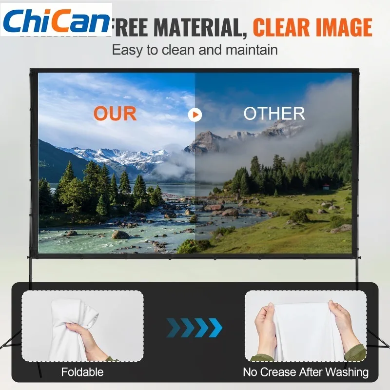 【Upgraded】SucceBuy Projector Screen with Stand 100 120 150 inch 16:9 4K 1080 HD Portable Projection Screen for Home Office Theat
【Upgraded】SucceBuy Projector Screen with Stand 100 120 150 inch 16:9 4K 1080 HD Portable Projection Screen for Home Office Theat