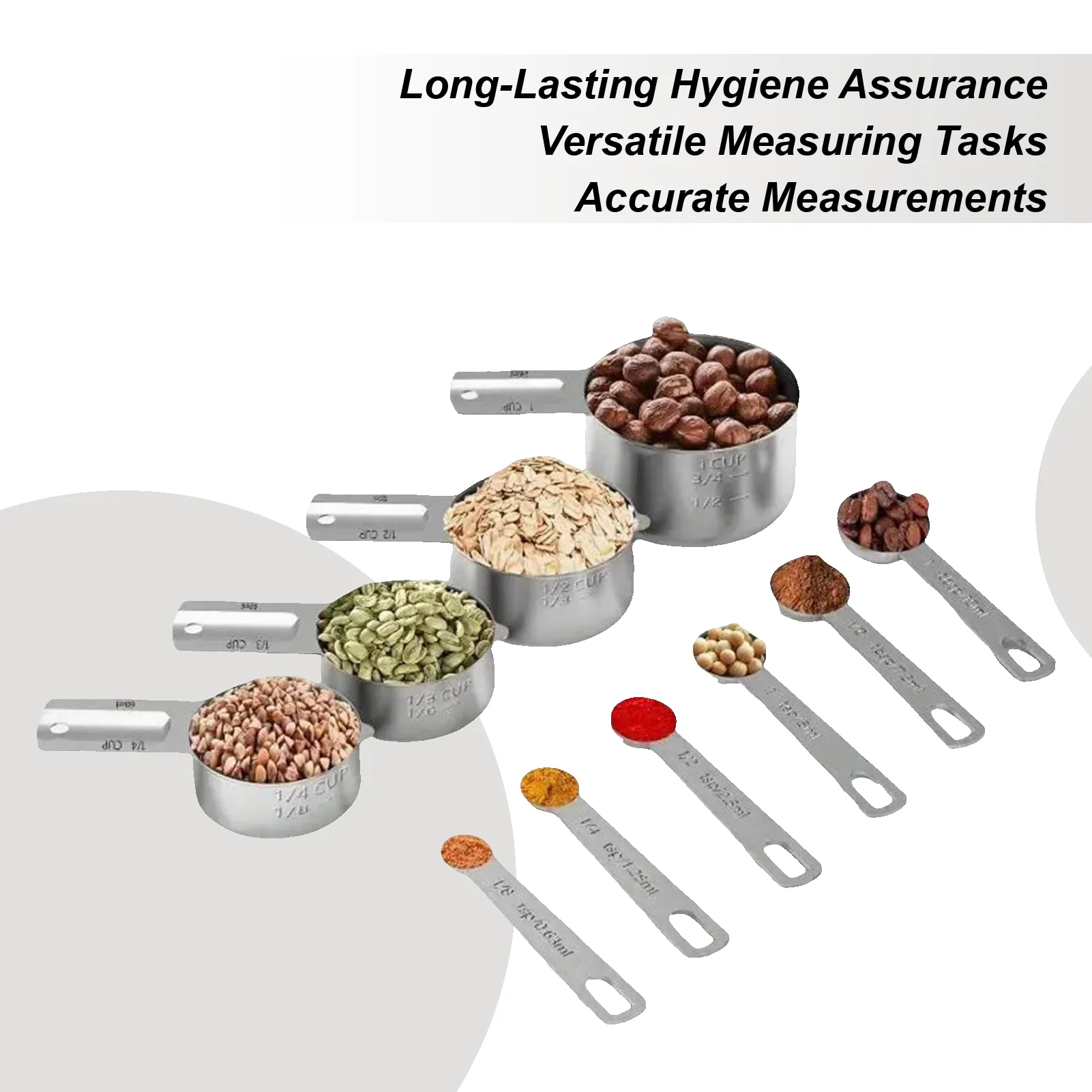 Measuring Cups Stainless Steel Stackable Professional Kitchen Stainless Steel Gadgets With Spoons Dry & Liquid Ingredient
Measuring Cups Stainless Steel Stackable Professional Kitchen Stainless Steel Gadgets With Spoons Dry & Liquid Ingredient