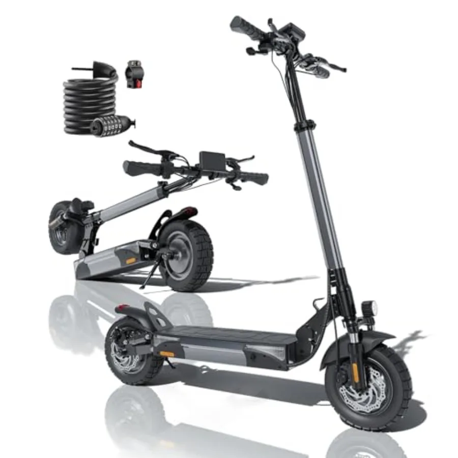 Electric scooter for commuting: aluminum alloy frame, black, 1000W motor, 28 MPH speed, 28-mile range, 10-inch pneumatic off-ro
Electric scooter for commuting: aluminum alloy frame, black, 1000W motor, 28 MPH speed, 28-mile range, 10-inch pneumatic off-ro