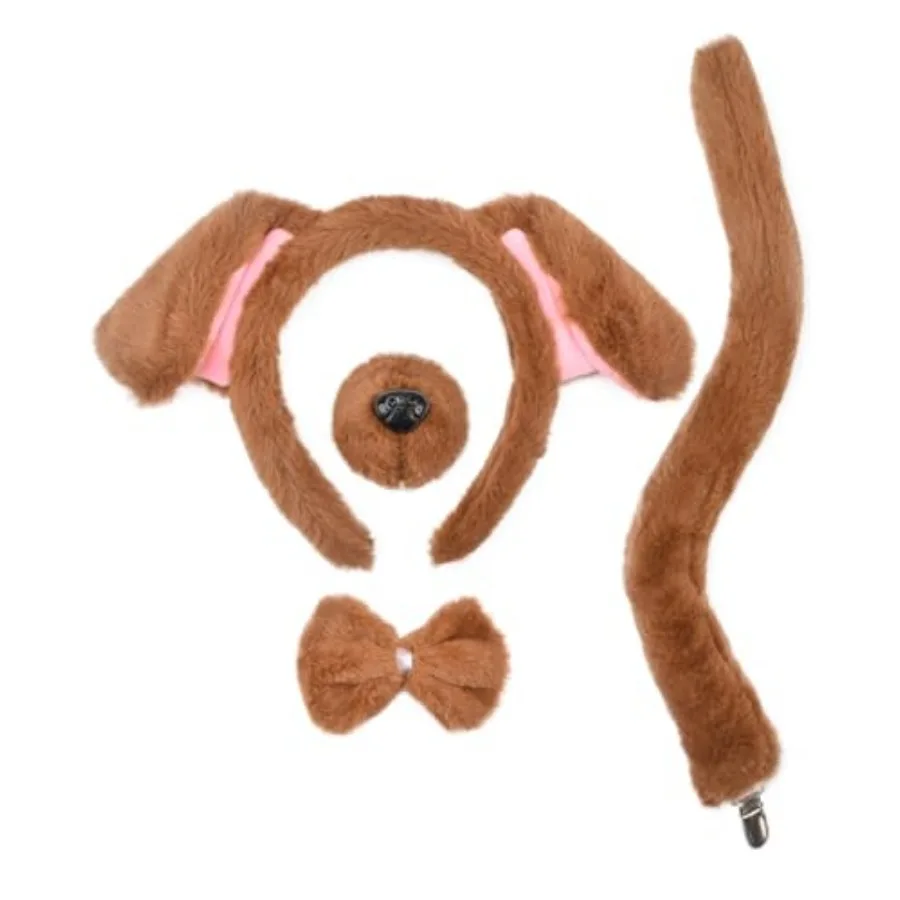 HODRME 4 Pieces Dog Ears and Tail Set-Dog Headband Nose Tail Bow Tie Cosplay Party Halloween Costume Accessoies
HODRME 4 Pieces Dog Ears and Tail Set-Dog Headband Nose Tail Bow Tie Cosplay Party Halloween Costume Accessoies