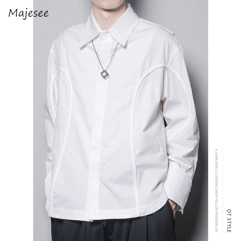 Shirts Men Long Sleeve All-match Daily Spring Casual Streetwear Solid Simple Japanese Style Advanced Fashion Spliced Oversize
Shirts Men Long Sleeve All-match Daily Spring Casual Streetwear Solid Simple Japanese Style Advanced Fashion Spliced Oversize