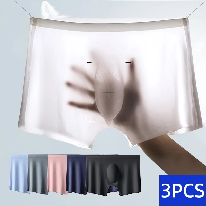 3PCS Men's Summer Sexy Ultra-Thin Ice Silk Underwear Seamless Quick-Drying Boxers Briefs Comfortable Breathable Underpants
3PCS Men's Summer Sexy Ultra-Thin Ice Silk Underwear Seamless Quick-Drying Boxers Briefs Comfortable Breathable Underpants