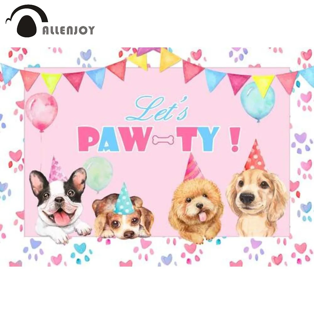 Фон для фотосъемки Allenjoy с изображением щенка собаки Let's Pawty Милая Вечеринка на день рождения домашний питомец розовый и синий мультяшный праздник семейный фон для фотозоны
Фон для фотосъемки Allenjoy с изображением щенка собаки Let's Pawty Милая Вечеринка на день рождения домашний питомец розовый и синий мультяшный праздник семейный фон для фотозоны