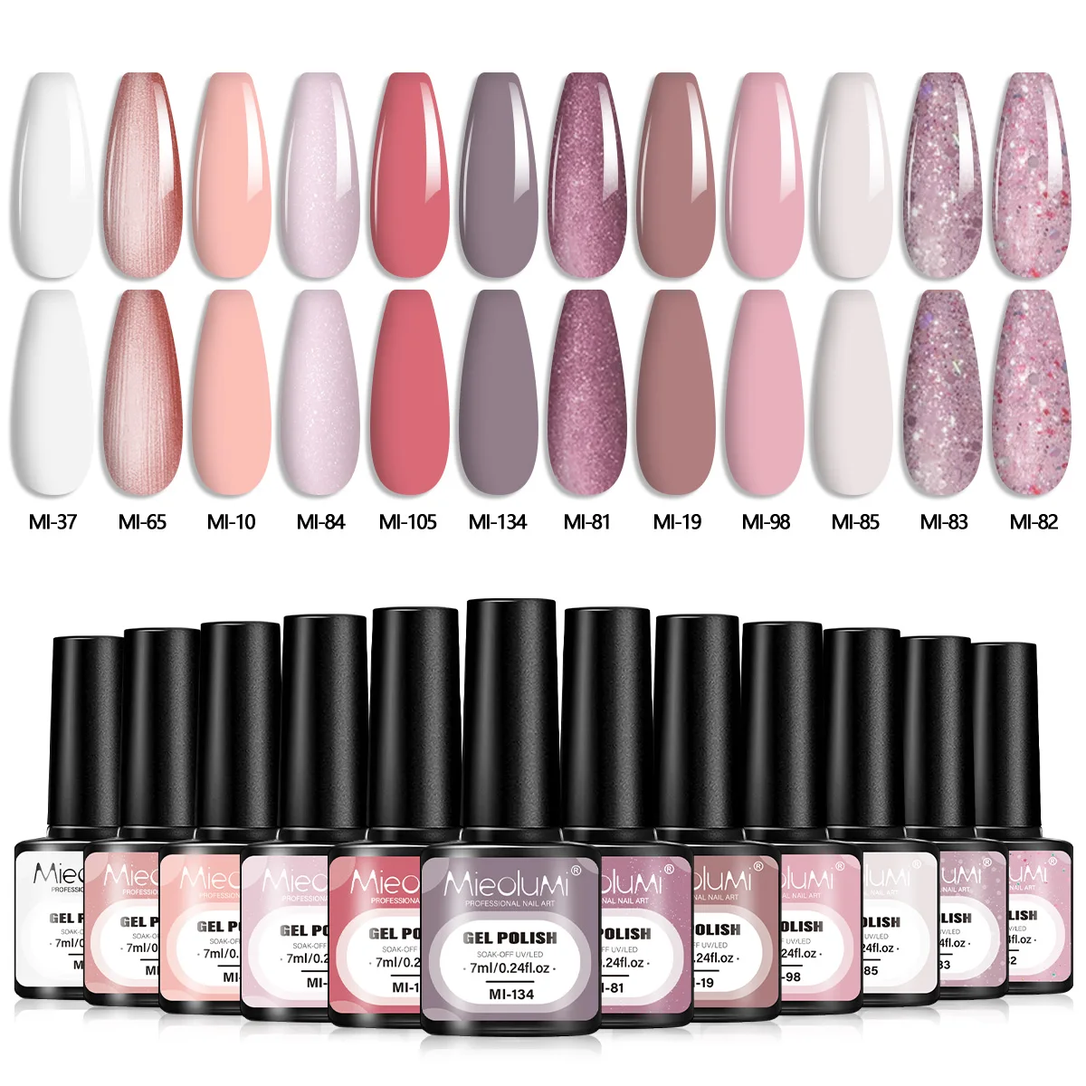 12PCS Mixed Solid & Glitter Gel Nail Polish Set, Blue/Pink/Purple/Nude/Green Multi Shades Soak Off UV Nail Gel, 28 Days Long Las
12PCS Mixed Solid & Glitter Gel Nail Polish Set, Blue/Pink/Purple/Nude/Green Multi Shades Soak Off UV Nail Gel, 28 Days Long Las