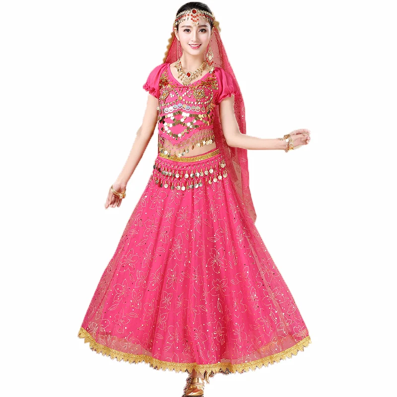 Bollywood India Dance Costume Set Ladies Chiffon Tops+Skirt+Waist Chain Women Belly Dance Outfit Stage Performance Clothes Suit
Bollywood India Dance Costume Set Ladies Chiffon Tops+Skirt+Waist Chain Women Belly Dance Outfit Stage Performance Clothes Suit