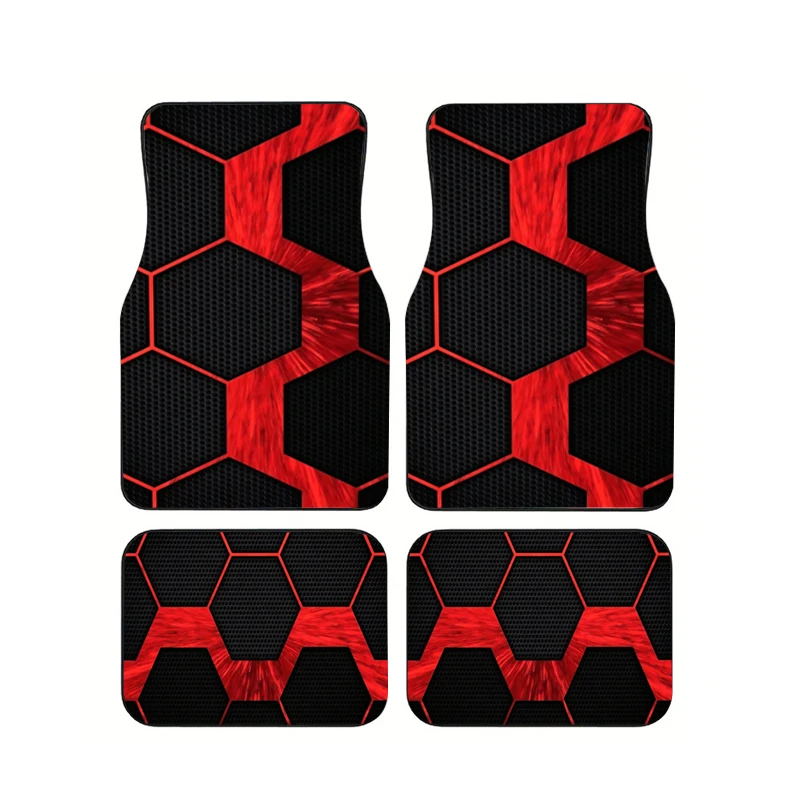 Red Brushed Texture Hexagon Honeycomb Car Floor Mats 4Pcs Sport Geometric Waterproof Anti Slip Rubber Vehicle Foot Pads For SUV
Red Brushed Texture Hexagon Honeycomb Car Floor Mats 4Pcs Sport Geometric Waterproof Anti Slip Rubber Vehicle Foot Pads For SUV