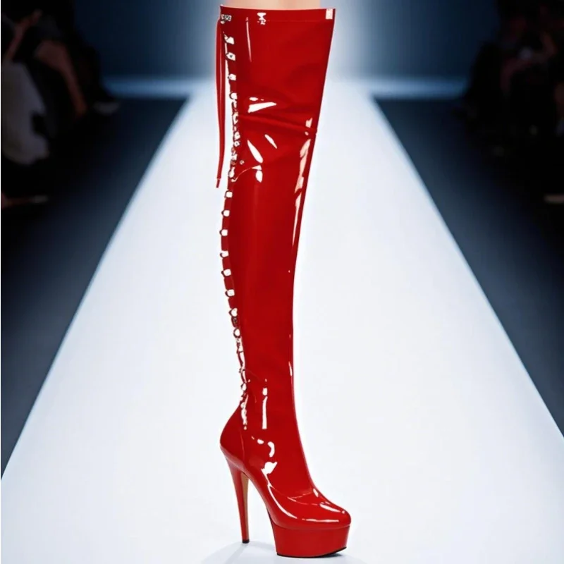 Fashion Stripper Over The Knee Long Boots Lace Up Nightclub Pole Dance Platform Women's 15CM High Heeled Shoes Sexy Pumps
Fashion Stripper Over The Knee Long Boots Lace Up Nightclub Pole Dance Platform Women's 15CM High Heeled Shoes Sexy Pumps