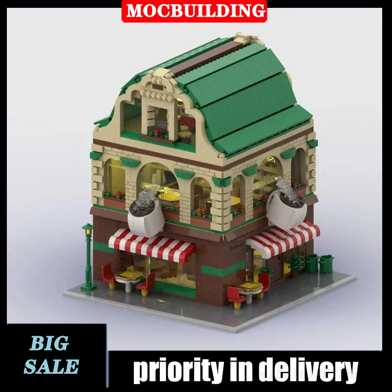 MOC City Street View Architecture Modular Coffee Shop Model Block Assembly Food Store Town Collection Toy Gifts
MOC City Street View Architecture Modular Coffee Shop Model Block Assembly Food Store Town Collection Toy Gifts