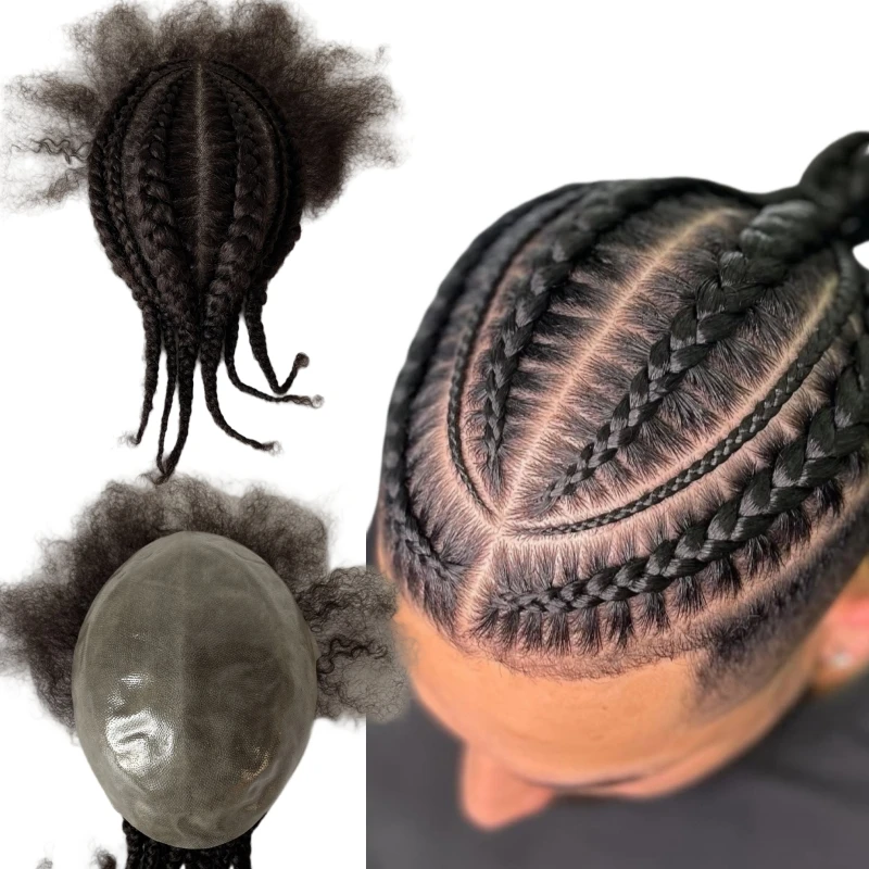 Indian Virgin Human Hair Pieces Off Black Color #1b Cornrow Braids Toupee 8x10 Full PU Unit for Men
Indian Virgin Human Hair Pieces Off Black Color #1b Cornrow Braids Toupee 8x10 Full PU Unit for Men