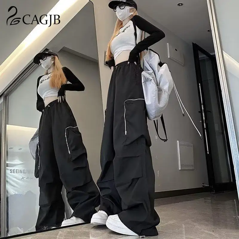 Fashion Black Cargo Pants Women Y2k Oversized Pockets Wide Leg Trousers Harajuku Zipper
Fashion Black Cargo Pants Women Y2k Oversized Pockets Wide Leg Trousers Harajuku Zipper