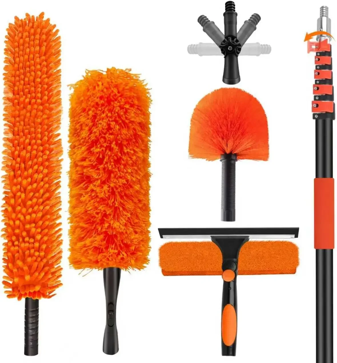 High Reach Duster Cleaning Kit with Pole Four in One Tool Set with Universal Joint Ceiling Fan Cleaner Microfiber Duster Window
High Reach Duster Cleaning Kit with Pole Four in One Tool Set with Universal Joint Ceiling Fan Cleaner Microfiber Duster Window