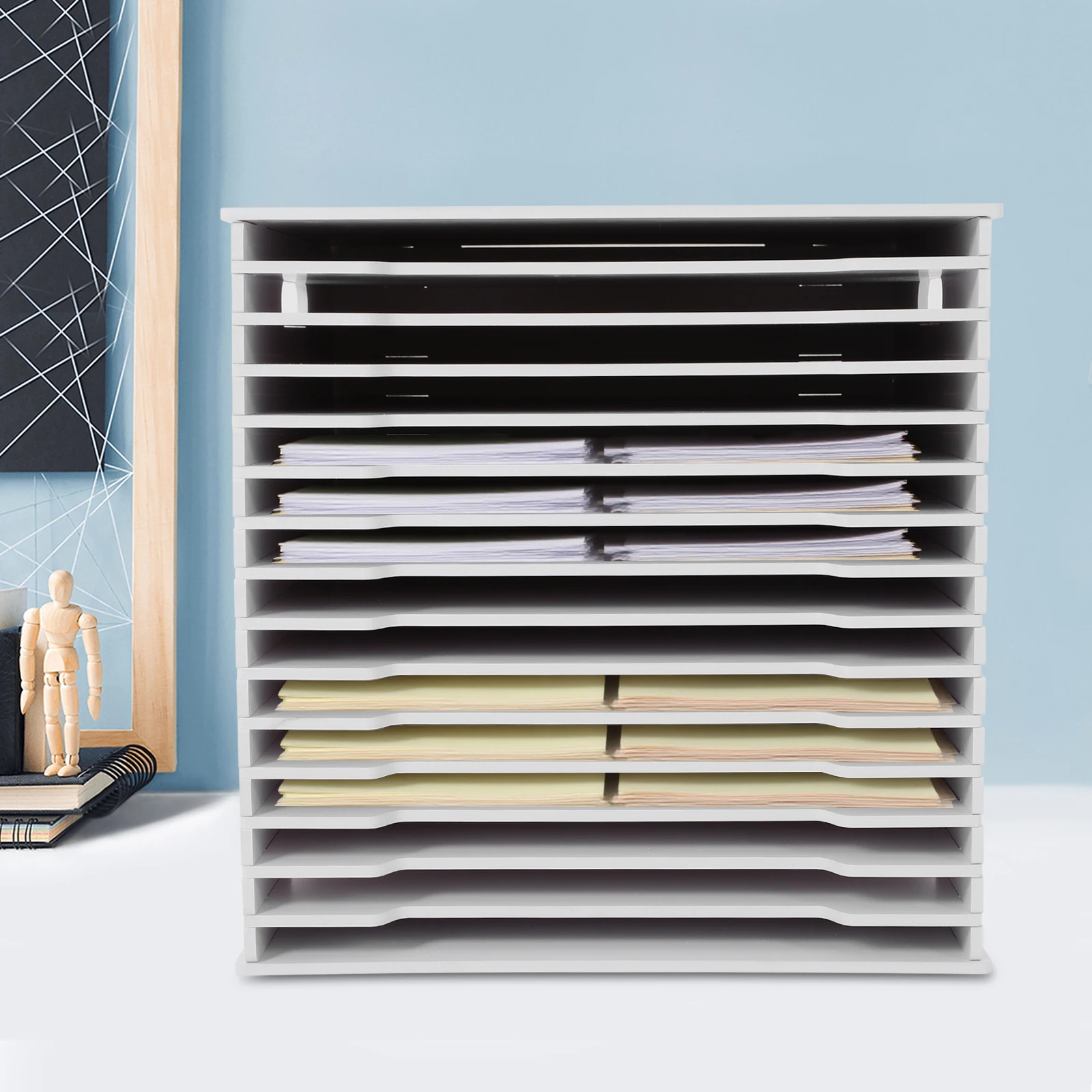 White PVC33x30.5x33cm Vertical 15-slot File Sorting Cabinet Detachable Laminate Desktop Storage Rack
White PVC33x30.5x33cm Vertical 15-slot File Sorting Cabinet Detachable Laminate Desktop Storage Rack