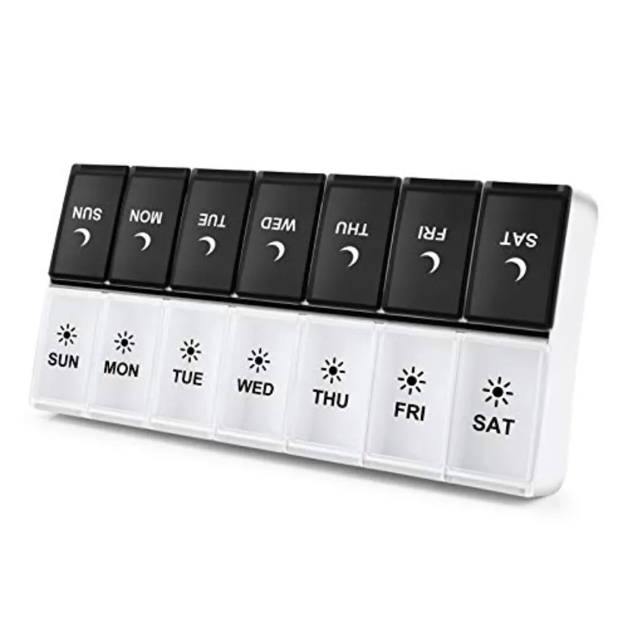 Large Pill Organizer 2 Times a Day, Weekly Per AM PM, Day Nig Container 7 tamin ce
Large Pill Organizer 2 Times a Day, Weekly Per AM PM, Day Nig Container 7 tamin ce