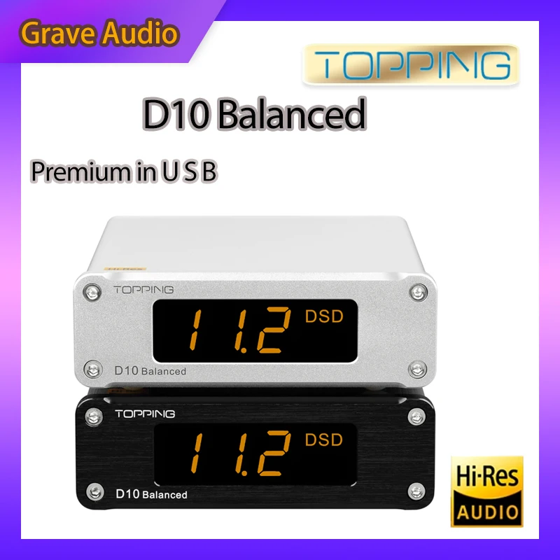 TOPPING D10 сбалансированный декодер ES9038Q2M D10B USB DAC 384 кГц DSD256 аналоговый/цифровой выход Hi-Res USB аудио декодер
TOPPING D10 сбалансированный декодер ES9038Q2M D10B USB DAC 384 кГц DSD256 аналоговый/цифровой выход Hi-Res USB аудио декодер