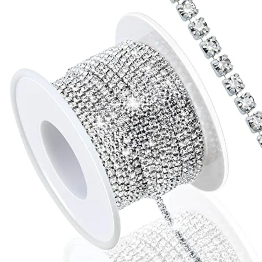10 Yards 2MM Crystal Rhinestone Close Chain Trim for Sewing Crocs Shoes Clothes Cups, SS6 Claw Rhinestone Chain for Craft Jewel
10 Yards 2MM Crystal Rhinestone Close Chain Trim for Sewing Crocs Shoes Clothes Cups, SS6 Claw Rhinestone Chain for Craft Jewel
