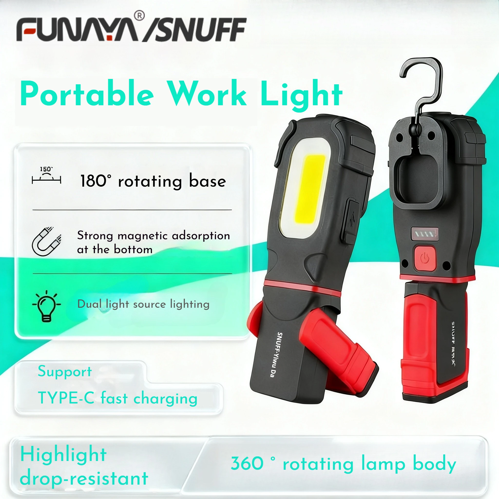 FUNAYA Auto Repair Work Light Polishing Lamp Handheld Rechargeable with Lithium Battery Flashlight Emergency Warning Light
FUNAYA Auto Repair Work Light Polishing Lamp Handheld Rechargeable with Lithium Battery Flashlight Emergency Warning Light